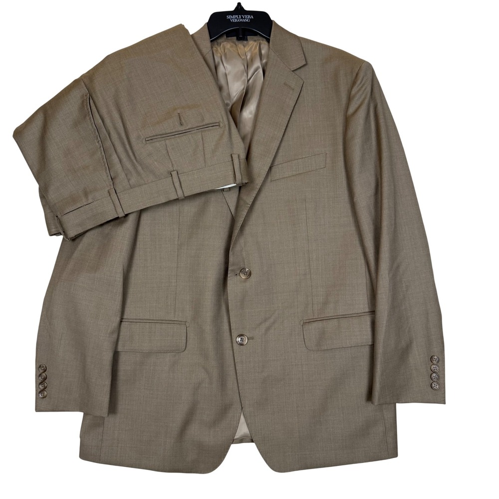 Paul Betenly Lanificio Filarte 2 Piece Suit 42R Wool Mid Tan Thomas Classic